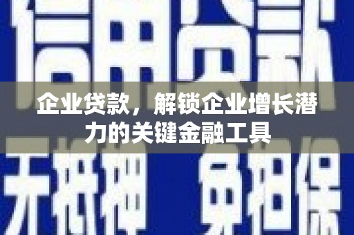 蒙自企业贷款，解锁企业增长潜力的关键金融工具