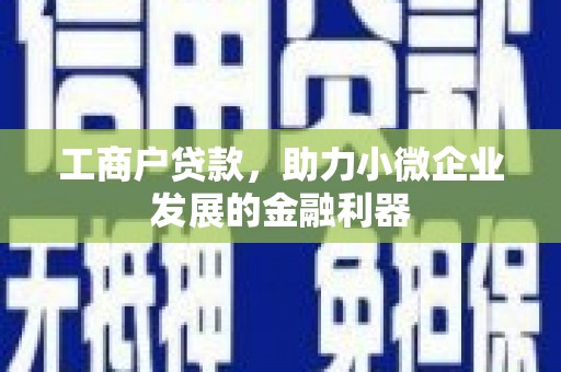蒙自工商户贷款，助力小微企业发展的金融利器